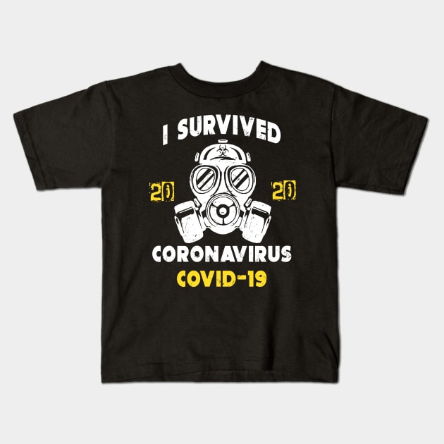 I survived coronavirus covid 19 Kids T-Shirt by patrickadkins